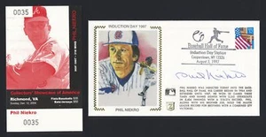 PHIL NIEKRO SIGNED HOF 1997 Induction Day Cachet + Auto Ticket (d.2020) Braves - Picture 1 of 3