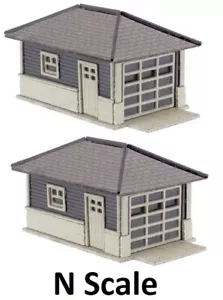 N Scale - Barb's Bungalow Wooden Garages, BUILDING KIT - ATL-2860 - Picture 1 of 2