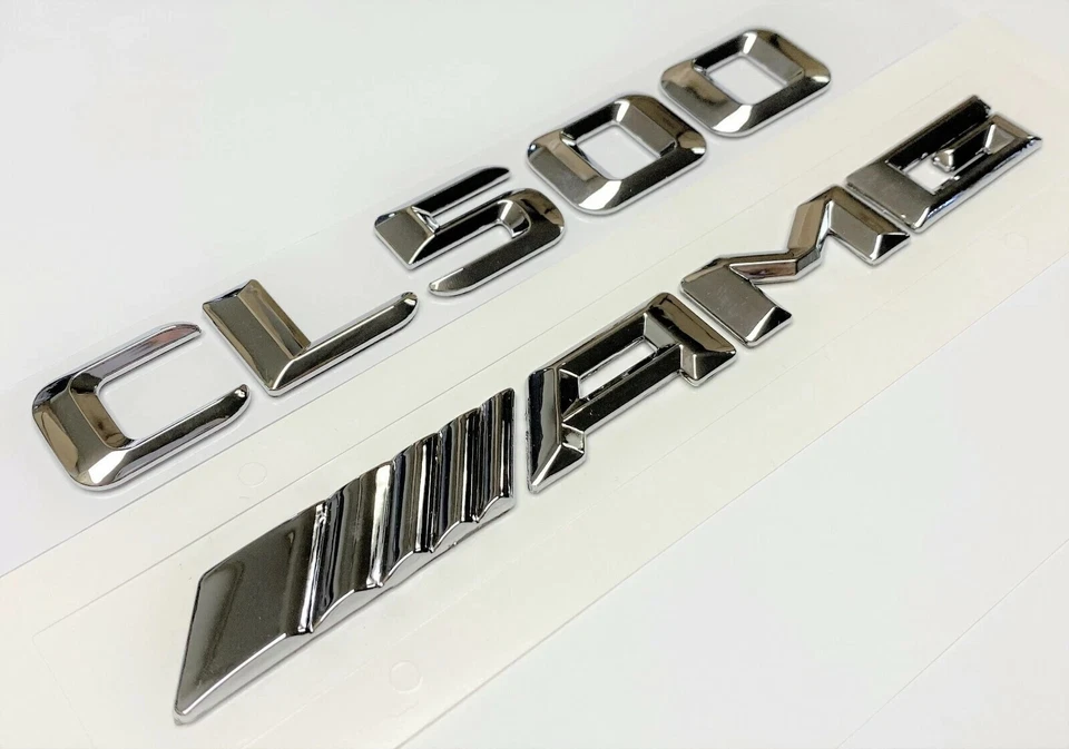 AUTOMATICITY66 CL500 + AMG CHROME REPLACEMENT FOR MERCEDES REAR TRUNK EMBLEM BADGE DECAL LID