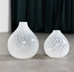 Set aus zwei weißen Rosenthal Hoop Glas Vasen - Bild 1 von 5