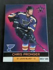 2000-01 PACIFIC VANGUARD CHRIS PRONGER #83 #ed 3/105 ST LOUIS BLUES