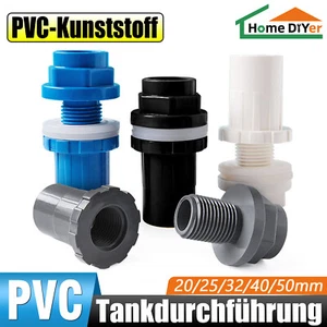 20 25 32 40 50mm PVC Tankdurchführung Behälteranschluß Aquarium Durchführung - Picture 1 of 7