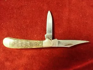 Frost Canoe 2 Blade Pocket Knife Green/beige Handles - Picture 1 of 7