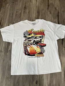 New Chevy Chevrolet Corvette Cars Classic Men's White Throwback T-Shirt 3XL - Picture 1 of 5