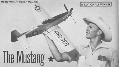 Model Airplane Plans (UC): Mustang F-51H 31" Scale for .19 to .35 engine - Image 1 of 3