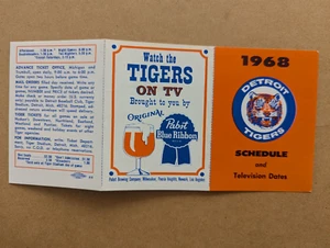 MLB BASEBALL 1968 PIEGHEVOLE POCKET AGEND Pabst nastro blu - Foto 1 di 2