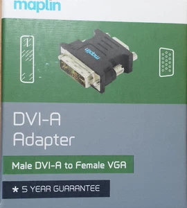 Certified High Quality DVI-A Adapter, Male DVI-A to Female VGA - New - Maplin - Picture 1 of 2