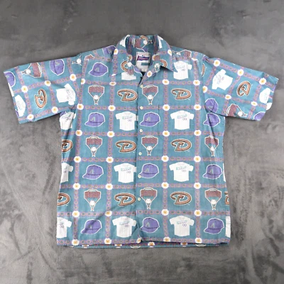 Reyn Spooner Arizona Diamondbacks Baseball Hawaiian Shirt Size L Large - Image 1 of 4