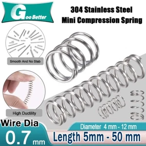 Compression Spring 0.7mm Wire Dia.5mm-100mm Length Small Stainless steel Springs - Picture 1 of 13