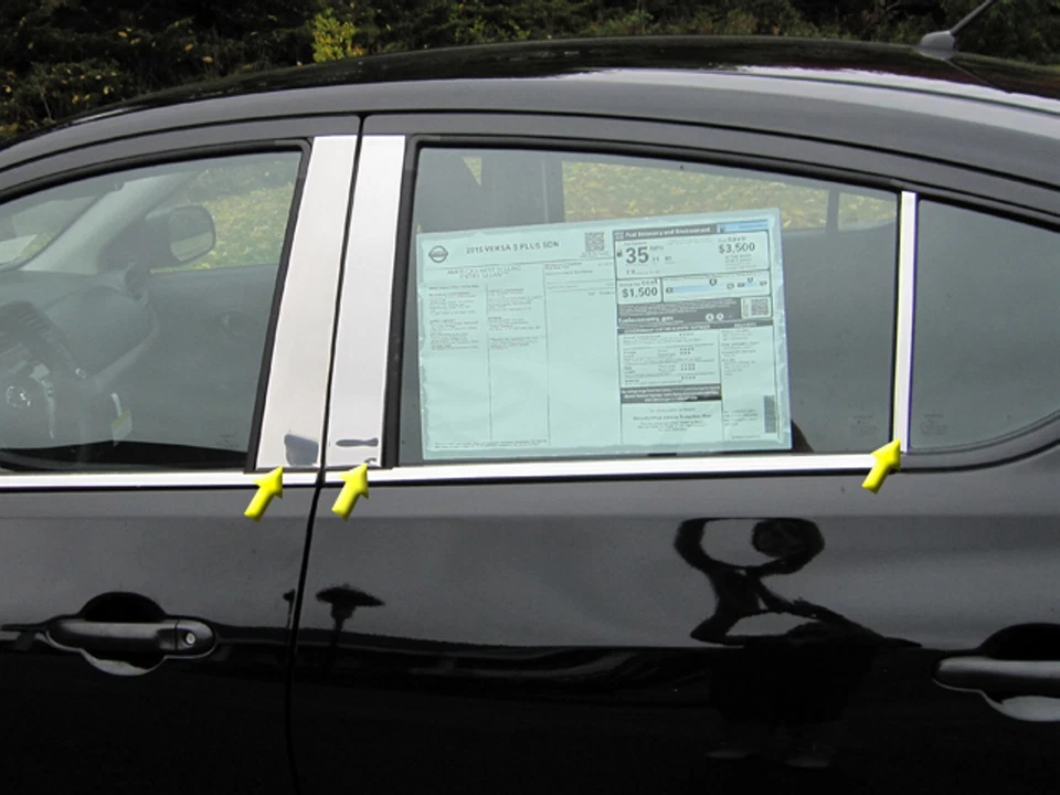 (FOR) 2012-2018 NISSAN VERSA * 6 Piece Stainless Steel Pillar Post Trim. 4-door - Image 1 of 1