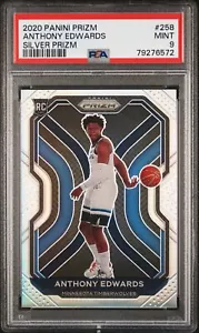 Anthony Edwards 2020 Panini Prizm #258 Silver Prizm PSA 9 Timberwolves - Picture 1 of 2