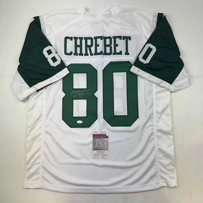 Autographed/Signed Wayne Chrebet New York White Football Jersey JSA COA - Image 1 of 4
