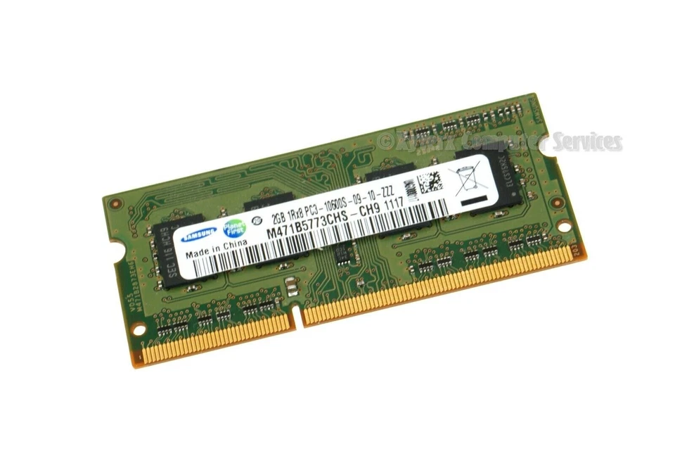 M471B5773CHS-CH9 OEM SAMSUNG LAPTOP MEMORY 2GB 1RX8 PC3-10600S-09-10-ZZZ (CA63) - Image 1 of 2
