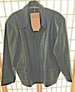 Chaqueta de campo de cuero negra hecha a mano para hombre Oliveo nueva con etiquetas XL - Imagen 1 de 6