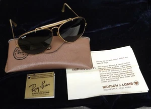 Vintage Ray-Ban Aviator Pilot sunglasses w/gray lenses original case & paperwork - Picture 1 of 11