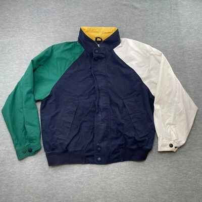 Vtg Eddie Bauer Jacket Men's L Tall Color Block 90s Full Zip Coat Windbreaker - Image 1 of 4