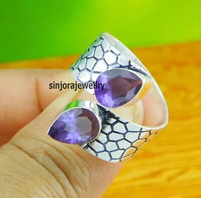 Amethyst Gemstone 925 sterling silver handmade Gift Ring US size 5 to 13 - Image 1 of 4
