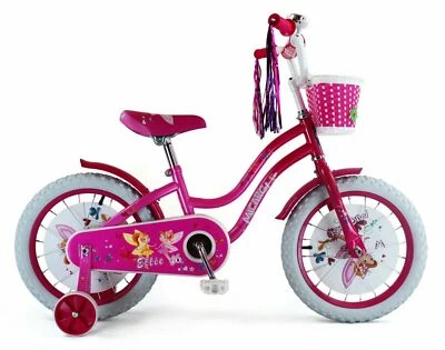 16" Girl Kids Bike with Training Wheels & Basket Freestyle Present Gift Bicycle - Image 1 of 2