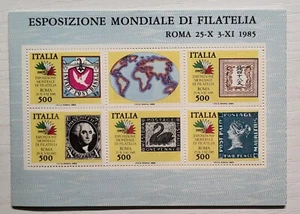1985 Italy Leaflet World Philately Exhibition 500 Lire MNH** - Picture 1 of 1