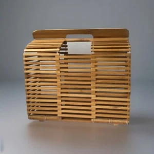 Anthropologie Wood Birdcage Purse Handbag New Without Tags - Picture 1 of 5