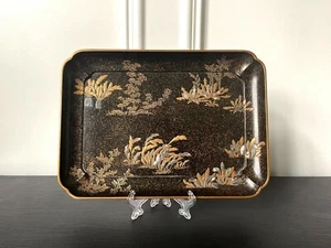Japanese Lacquer Tray with Maki-e and Inlay Hara Yoyusai Edo Period - Picture 1 of 12
