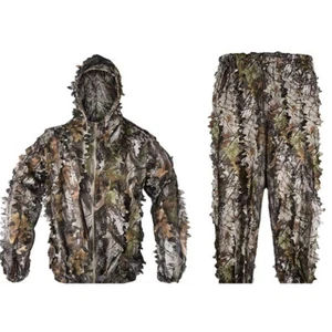 3D Leaf Ghillie Suit Woodland Camo Camouflage Clothing jungle Hunting M/L - Picture 1 of 5