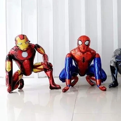 2pcs Spider Man +Iron Man 3D Stand Airwalker Balloons Kid Toddler Birthday Party - Image 1 of 4