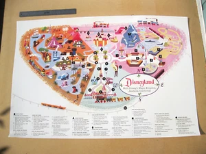 Vintage Disneyland Freizeitpark Karte 24 x 36" Druck - Bild 1 von 2