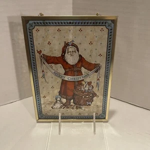 Vintage 1987 handgefertigter Weihnachtsmann Wandbehang Sonnenfänger mit Ständer - Weihnachtsmann - Bild 1 von 6