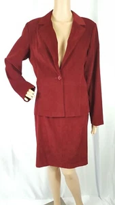 Conjunto de Traje Falda Roja Vintage Bug Dos Piezas Vino Talla Mediana - Imagen 1 de 11