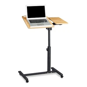 Table ordinateur portable hauteur réglable XL 95 x 60 x 40 cm bois support av... - Afbeelding 1 van 8