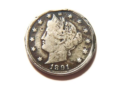 1891 Liberty V Nickel with a Defective/Damaged Rim - Image 1 of 2