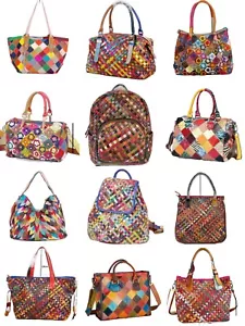 Bolso bandolera de piel de becerro para mujer con correa de bolsillo Shopper asa mochila - Imagen 1 de 33