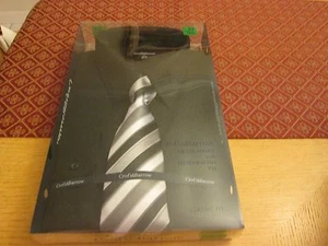 MEN'S CROFT & BARROW BLACK DRESS SHIRT WITH MULTI COLOR TIE LT 16 1/2- 17 36/37  - Picture 1 of 1