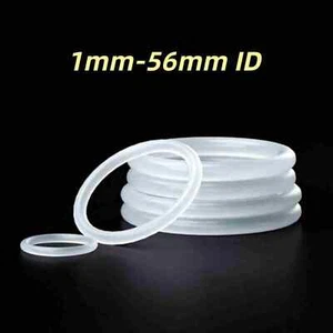 1mm-56mm ID Food Grade O-Ring 2.4mm Cross Section Clear Silicone Rubber O Rings - Picture 1 of 7