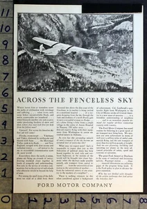 1928 AVIATION AIRPLANE CRAFT LINDBERGH TRANSPORT FORD MOTOR COMPANY AD FC8258 - Picture 1 of 1