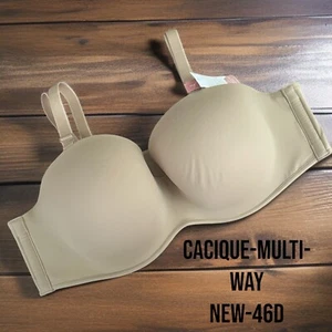 NEW-Cacique 46 D Boost Reggiseno Multidirezionale Beige Senza Spalline/Cinturino - Foto 1 di 7