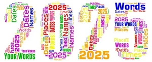 Word Art Imagen Regalo Personalizado Regalo Recuerdo 2025 Recuerdos - Imagen 1 de 1