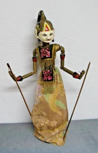 Stabpuppe Indonesien handgeschnitzt + handgenäht, Wayang Golek, auf Flasche - Bild 1 von 18
