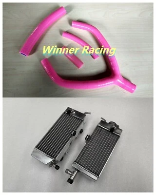 Fit Yamaha YZ250 1990 - 1991 铝制散热器及硅胶粉色软管 — 第 1/4 张图片