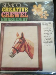 Vintage Semco Creative Crewel Embroidery Kit - No. 160 HORSE - SEALED - Picture 1 of 2