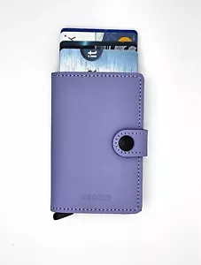 Secrid MM-Lilac-Black Men's Mini Wallet NEW Genuine Leather RFID Safe - Picture 1 of 2