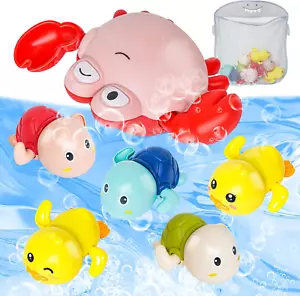 Baby Bath Toys 7 Packs Cute Swimming Toys for 3+ Months Baby, Include Cute Turtl - Picture 1 of 12