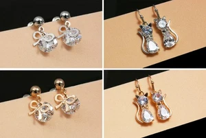 Ohrstecker mit Zirkonia 1 Paar Ohrringe Crystal Ohrschmuck Ohrhänger Kristall - Bild 1 von 3