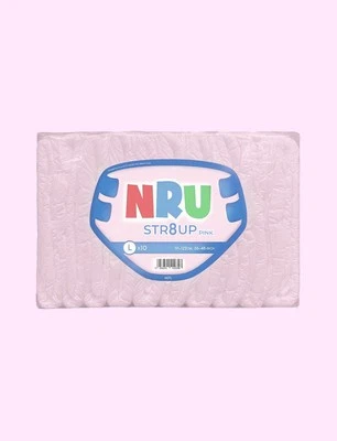 NRU STR8UP Pink Large - ABDL Adult Diaper Nappy - Sample Pack (2)