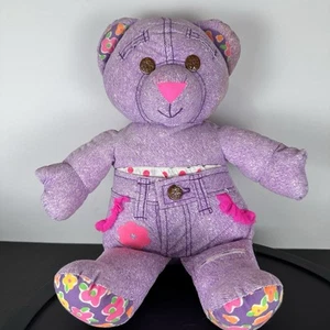 Vintage 1995 Tyco 16” Inch Doodle Bear Purple Plush Stuffed Animal Toy - Picture 1 of 12