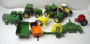 John Deere 1/64 Diecast & Plastic Farm Tractors & Implement Toys 10 Pcs. - Picture 1 of 12