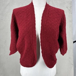 Vintage Orlon acrylic Cardigan sweater Y2K Union Red Holiday - Picture 1 of 12