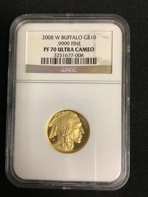 2008-W $10 Gold Buffalo 1/4 oz NGC PF70 - Image 1 of 2