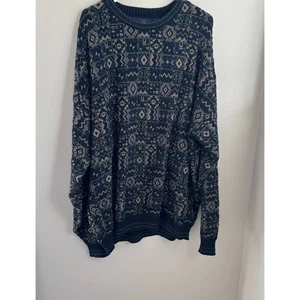 Vintage Harbor Bay Herren Pullover Sweater mit geometrischem Muster Grandpacore Größe 4XLT - Bild 1 von 7